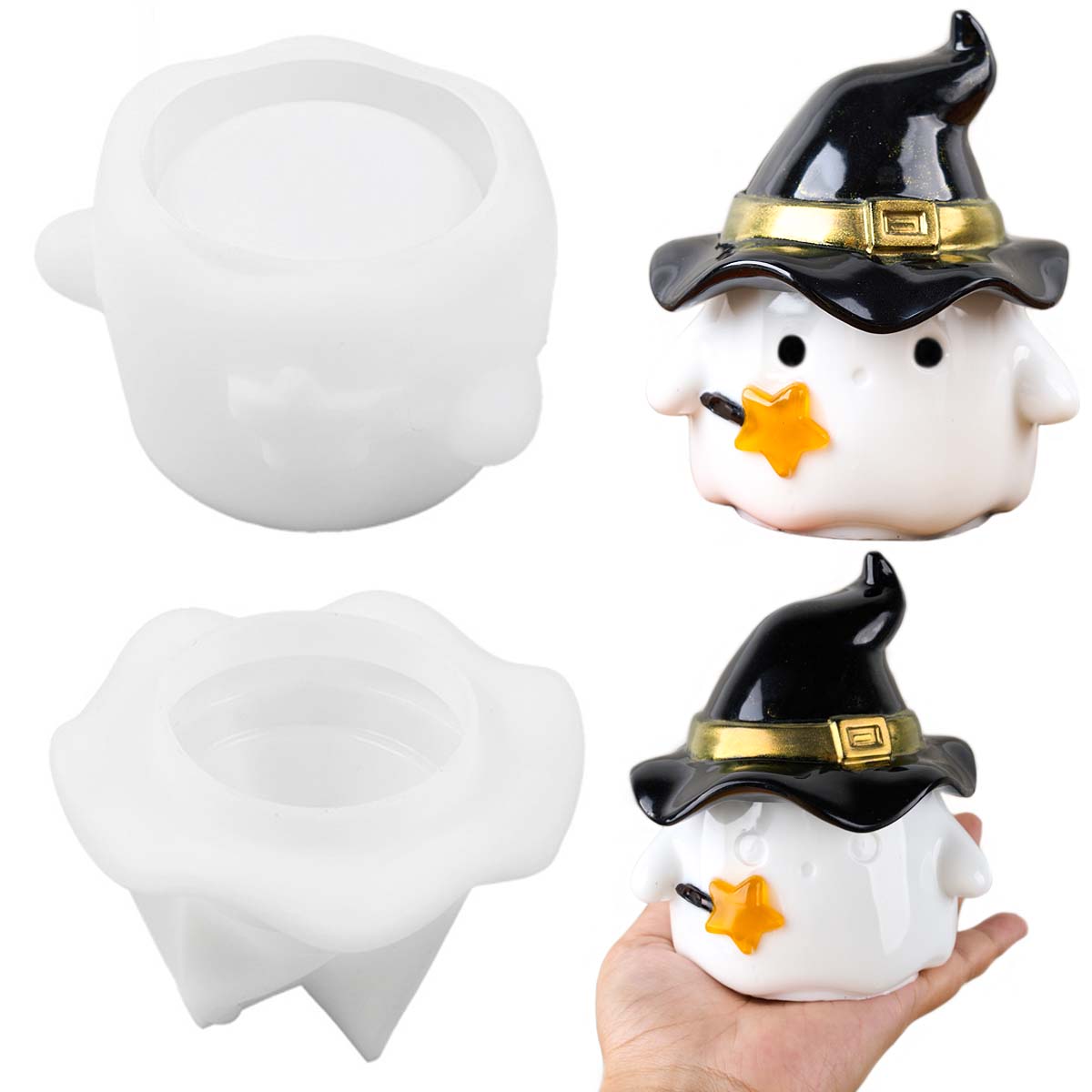 Candle Supplies Jars - Hat Ghost Candle Jar Silicone Mold