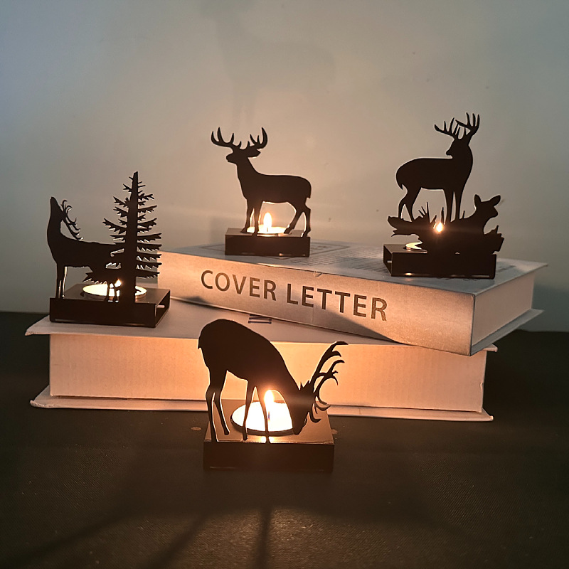 Candle Supplies Europe - Metal Elk Candlestick Home Christmas Supply