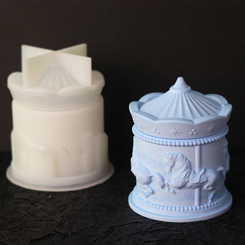 Candle Supplies Jars - Funny Carousel Storage Box Silicone Mold