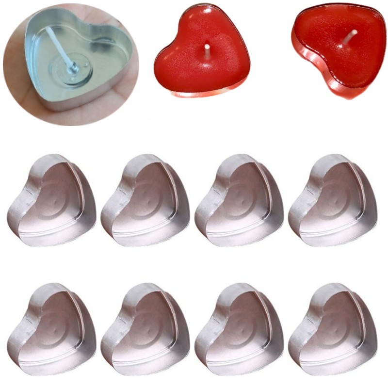 100 Sets Heart shaped Empty Al - огляд і ціна Candle Supplies Jars