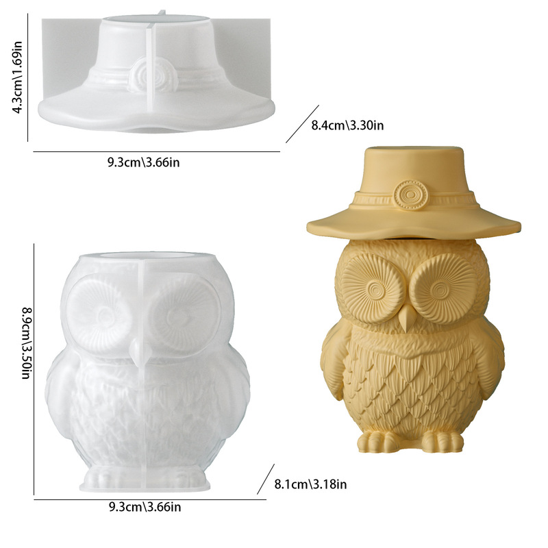 2Set of silicone molds for owl - огляд і ціна Candle Supplies Jars