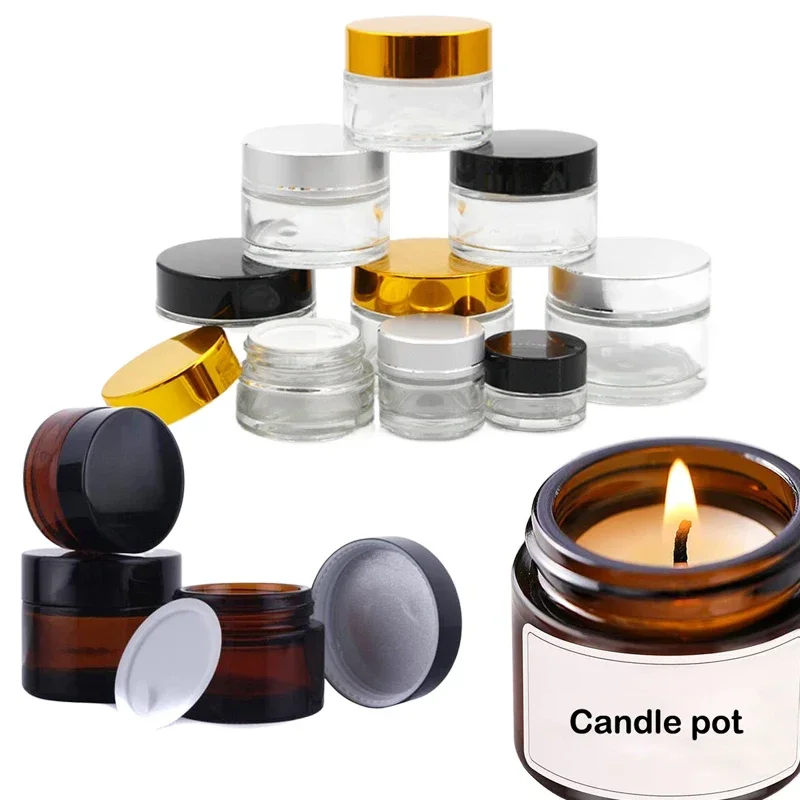 5Pcs 5g-100g Mini Amber Round  - огляд і ціна Candle Supplies Glass Jars