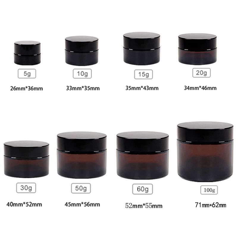 5Pcs 5g-100g Amber Empty Glass - огляд і ціна Candle Supplies Glass Jars