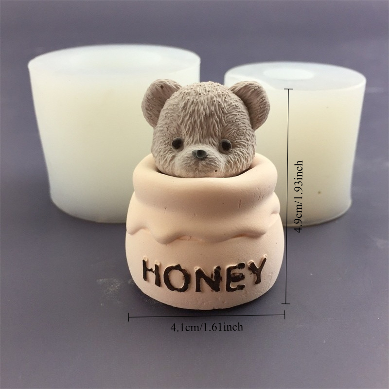 Cute Bear Honey Jar Silicone C - огляд і ціна Candle Supplies Jars
