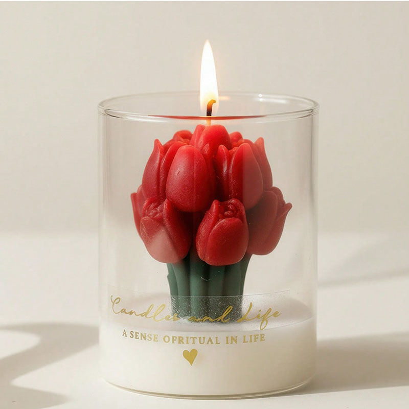 Tulip Candle in Glass Jar Deco - огляд і ціна Candle Supplies Glass Jars