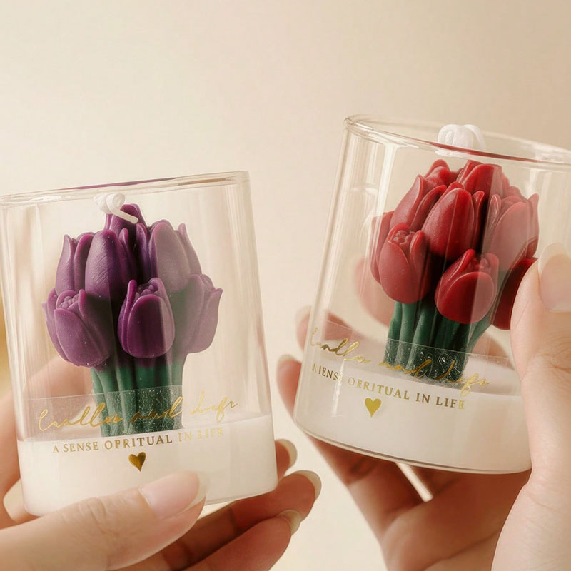 Tulip Candle in Glass Jar Deco - огляд і ціна Candle Supplies Glass Jars