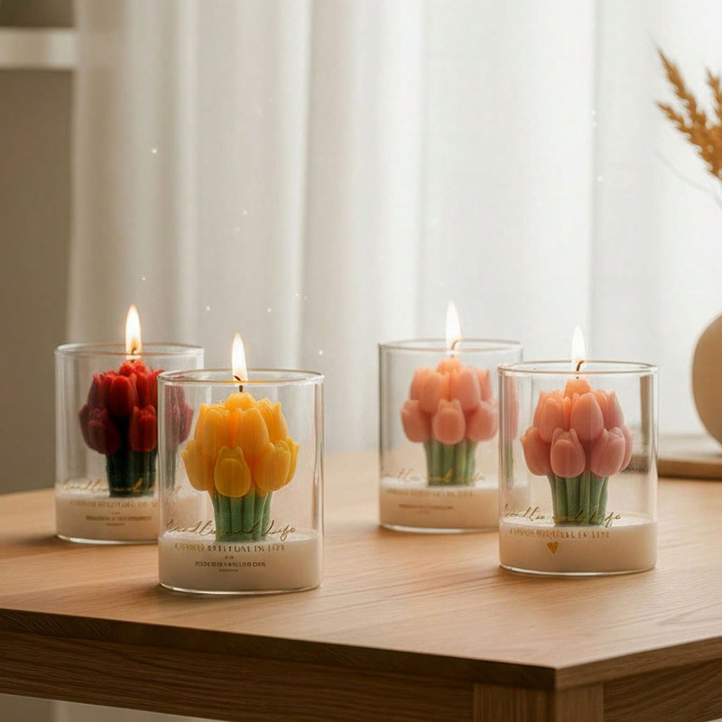Tulip Candle in Glass Jar Deco - огляд і ціна Candle Supplies Glass Jars