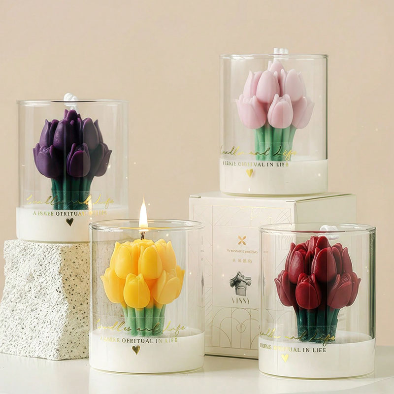 Tulip Candle in Glass Jar Deco - огляд і ціна Candle Supplies Glass Jars